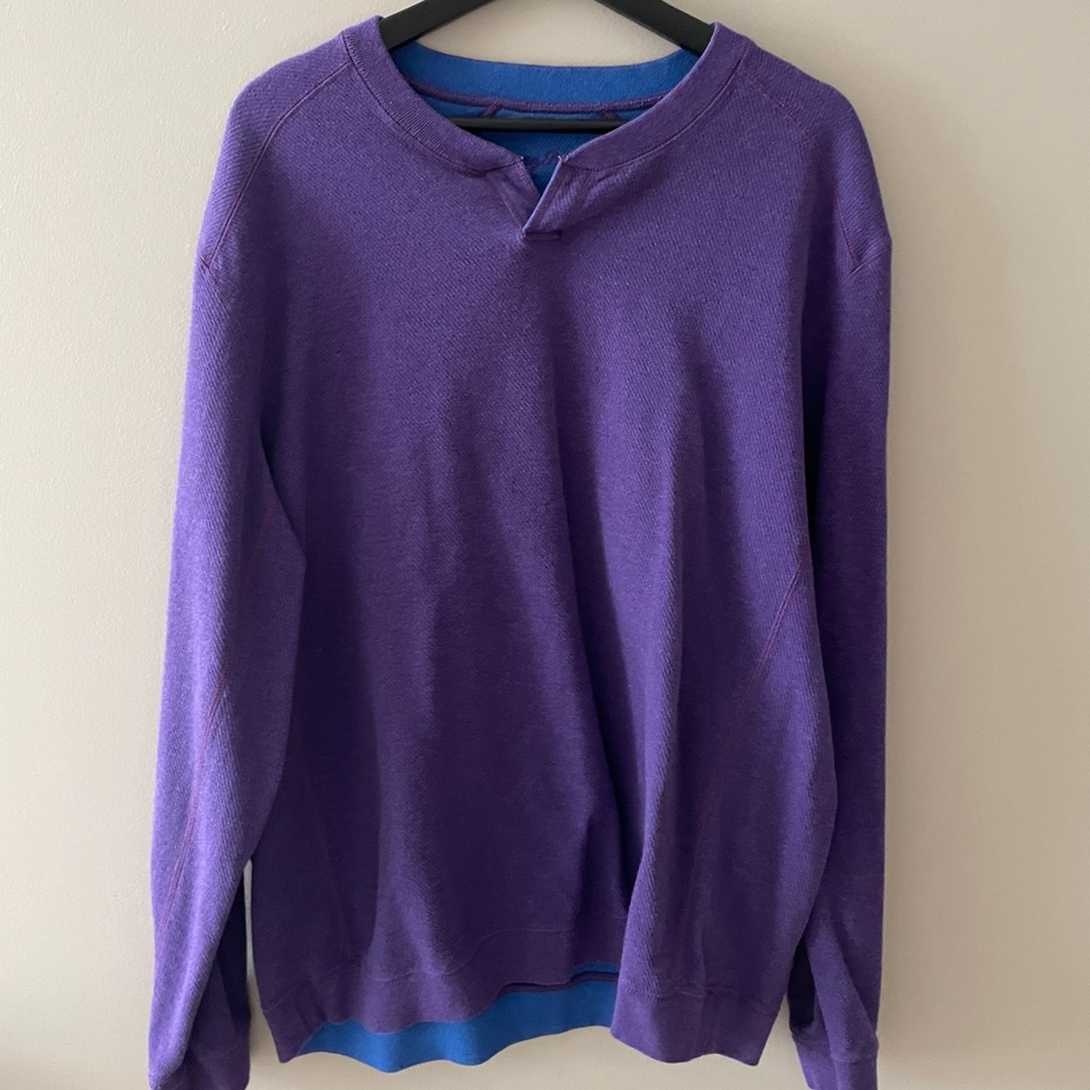 Tommy Bahama Reversible Vneck Blue/Purple Size Large